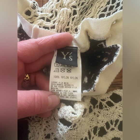 Yohji Yamamoto Torchon Lace Double Layered Leggings Cream White and Black OS - Picture 7 of 11